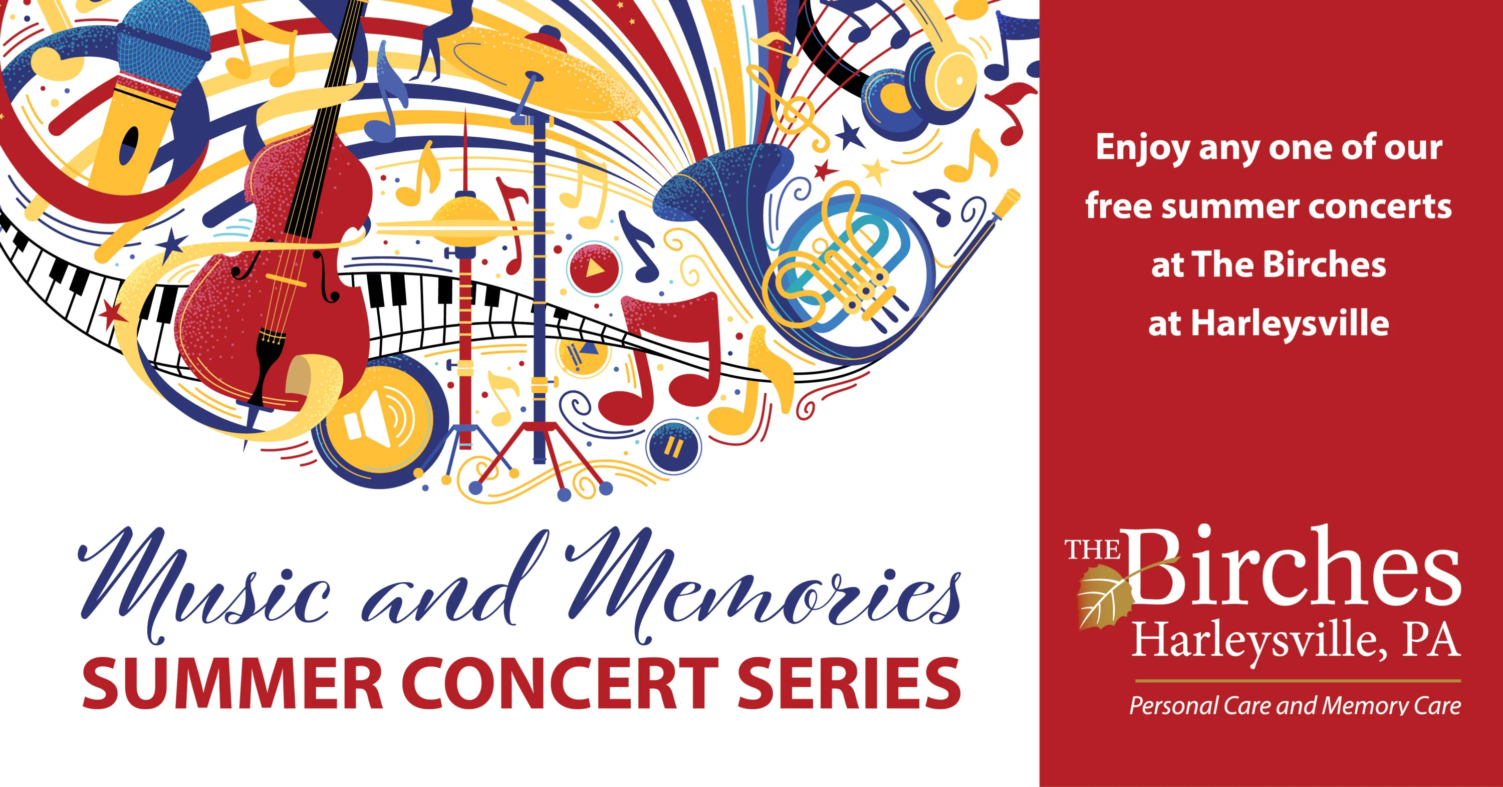 Colorful summer concert series promotional poster